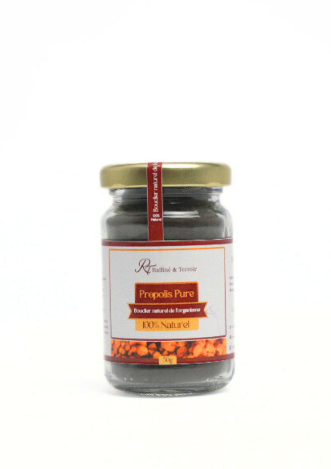 Design sans titre (14) Propolis Pure – 100% Naturel La Propolis Pure est un produit naturel de la ruche reconnu pour ses puissantes propriétés protectrices. Utilisée depuis longtemps pour soutenir le système immunitaire, elle aide l’organisme à se défendre naturellement contre les agressions extérieures.