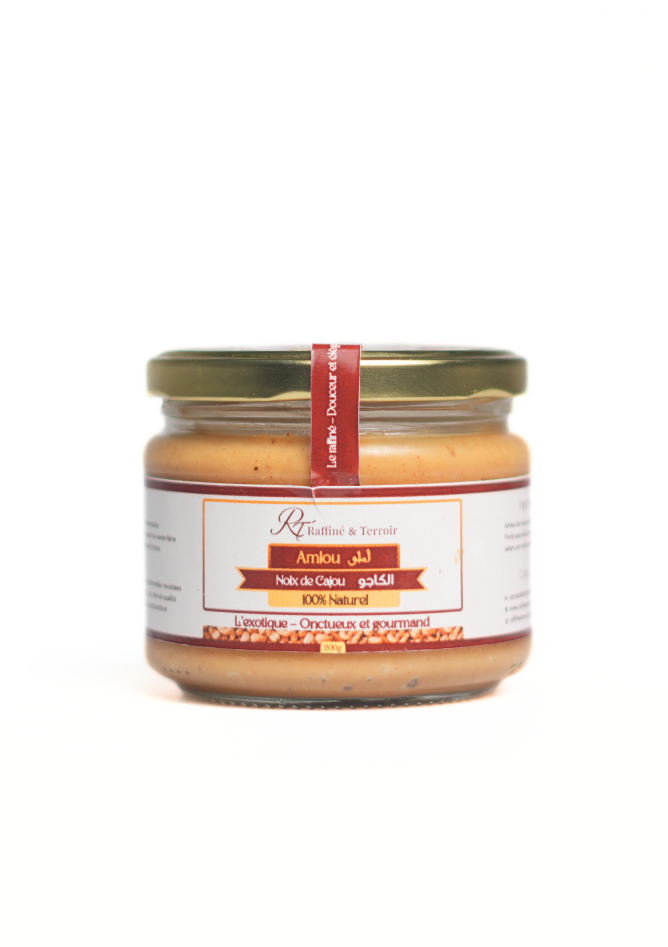 Amlou aux Noix de Cajou – Douceur Crémeuse & 100% Naturel Une version gourmande de l’amlou traditionnel à base de noix de cajou, miel naturel et huile d’argan. Texture ultra onctueuse et goût délicatement sucré pour un plaisir unique.