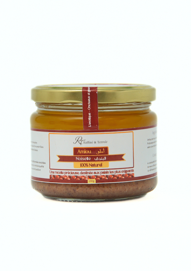Amlou à la Noisette – Gourmand et 100% Naturel Une délicieuse revisite de l’amlou traditionnel à base de noisettes, miel naturel et huile d’argan. Une texture onctueuse et un goût riche pour un moment de plaisir et d’énergie.