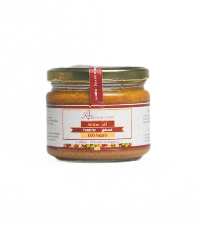 Amlou aux Pistaches – Saveur Gourmande & 100% Naturel Découvrez une version raffinée de l’amlou traditionnel avec des pistaches soigneusement sélectionnées, du miel naturel et de l’huile d’argan. Une pâte onctueuse, riche et savoureuse pour un plaisir unique.